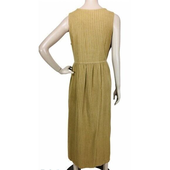Vintage 80s 100% Cotton Corduroy Jumper Sleeveless Button-Down Brown Dress Sz. 6 - Picture 6 of 9
